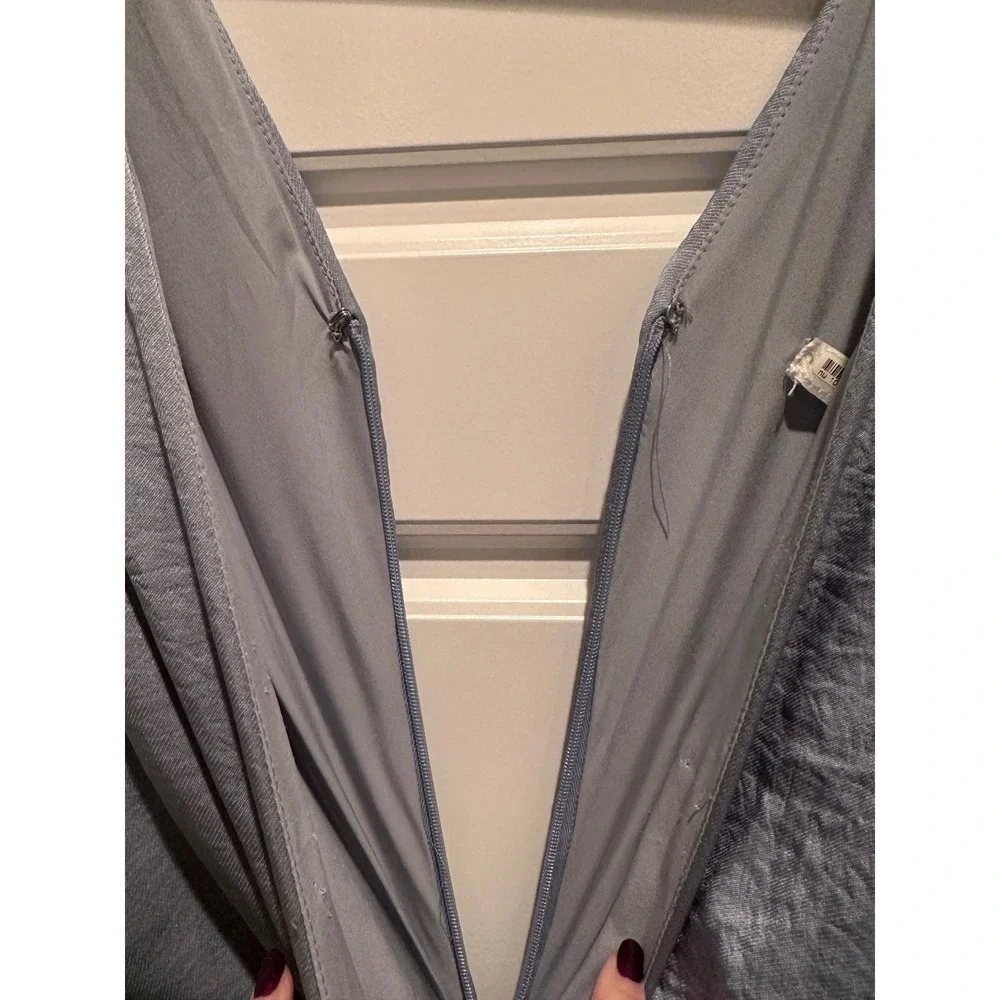 Harlyn Dusty Blue Ruffle Maxi‎ Dress XS Formal Cocktail Bridesmaid - Picture 8 of 11